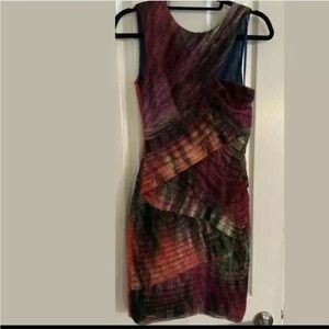 BCBG MAXAZRIA Asymmetrical Dressy Sleeveless Dress Size S Sleeveless